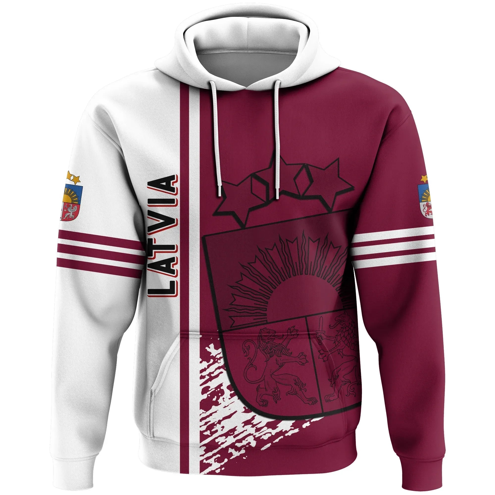 Latvia Pullover Hoodie Quarter Style RLT6 - Wonder Print Shop