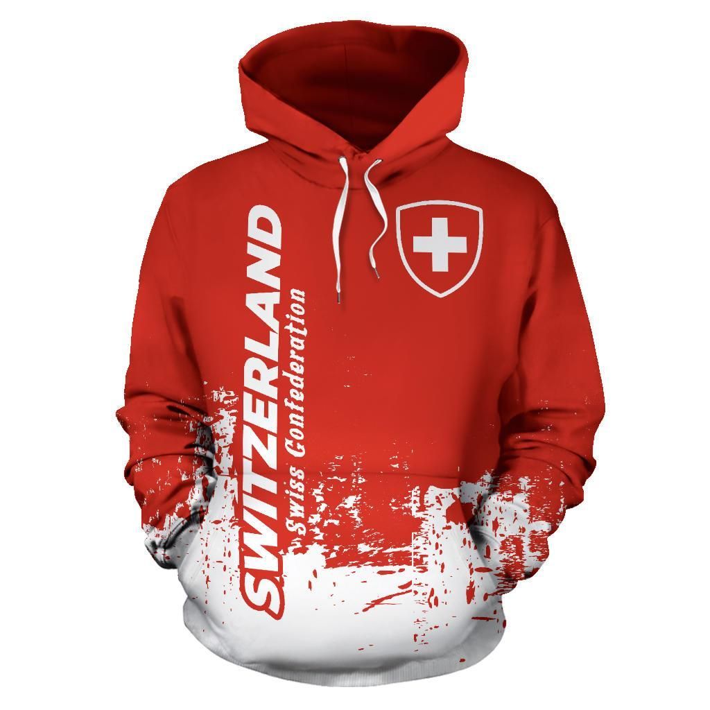 Switzerland Hoodie Smudge Style RLT13 - Wonder Print Shop