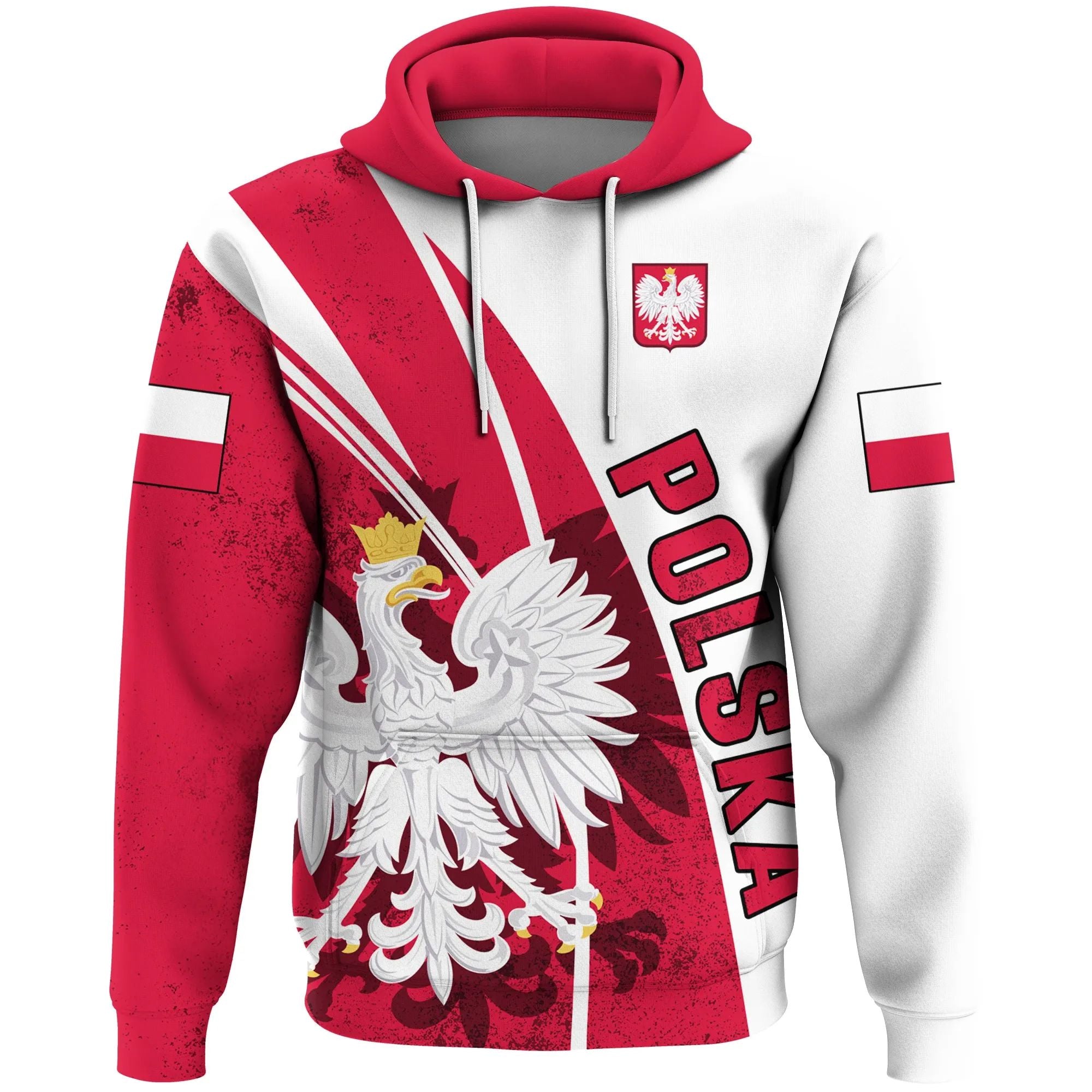 Poland Hoodie - Flag And Coat Of Arm Of Poland RLT7 - Wonder Print Shop