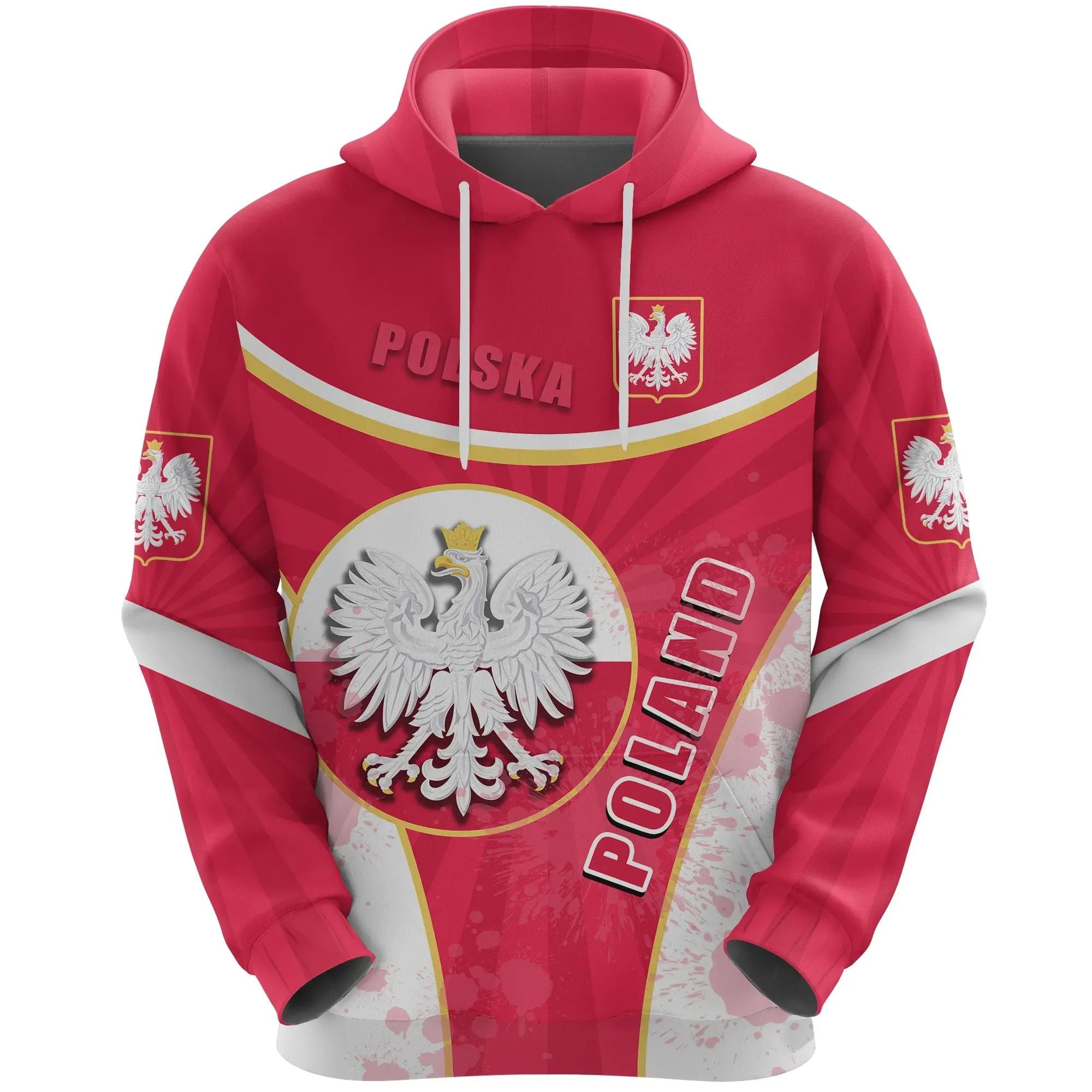 Poland Hoodie Circle Stripes Flag For Polska Version RLT7 - Wonder Print Shop