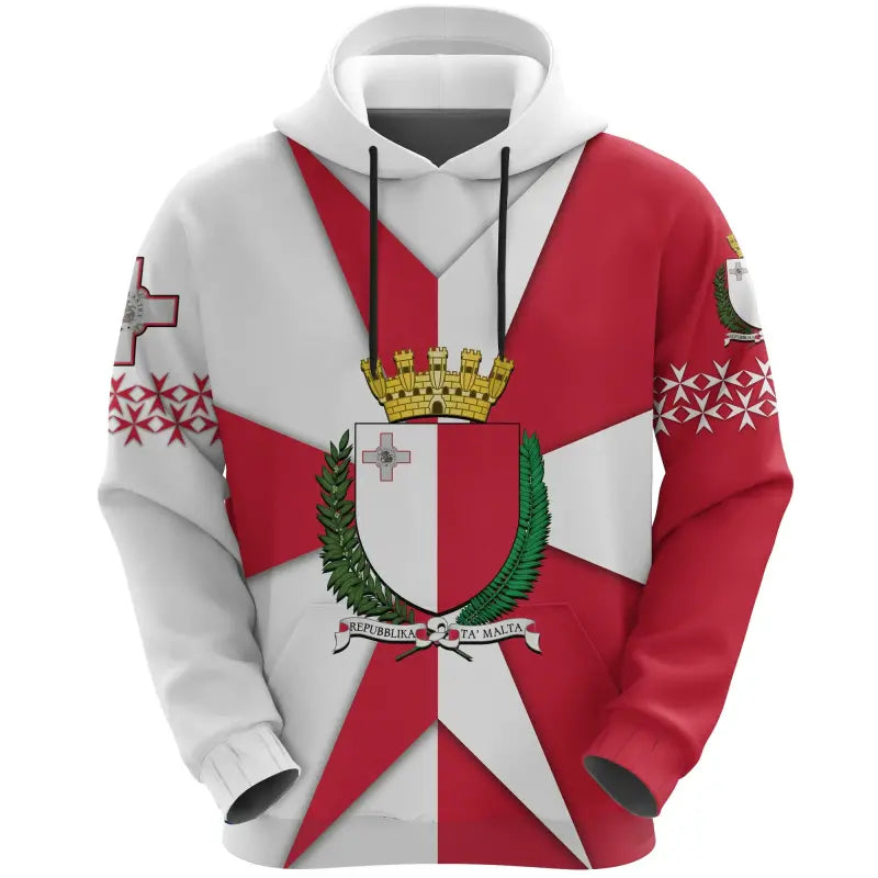 Malta Hoodie Maltese Cross with Coat of Arm RLT12 - Wonder Print Shop