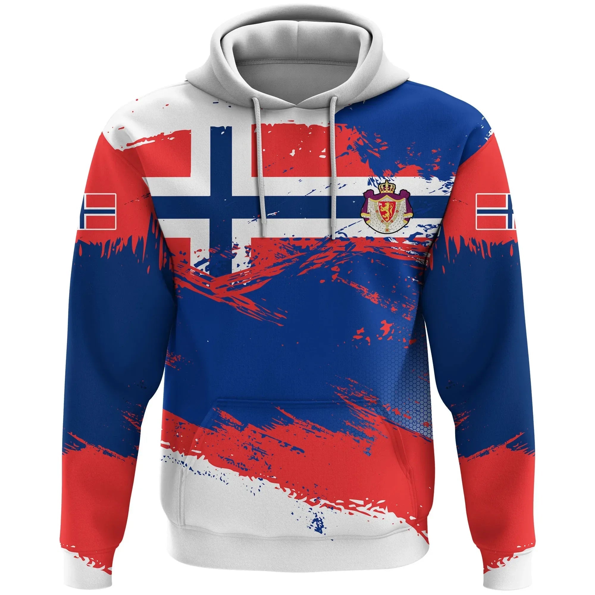 Norway Hoodie Norway Flag Brush RLT7 - Wonder Print Shop