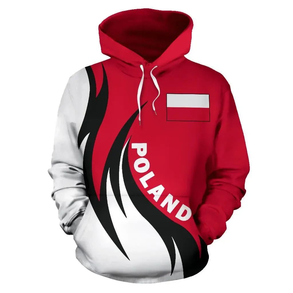 Poland Hoodie Coat Of Arms Fire Style RLT7 - Wonder Print Shop