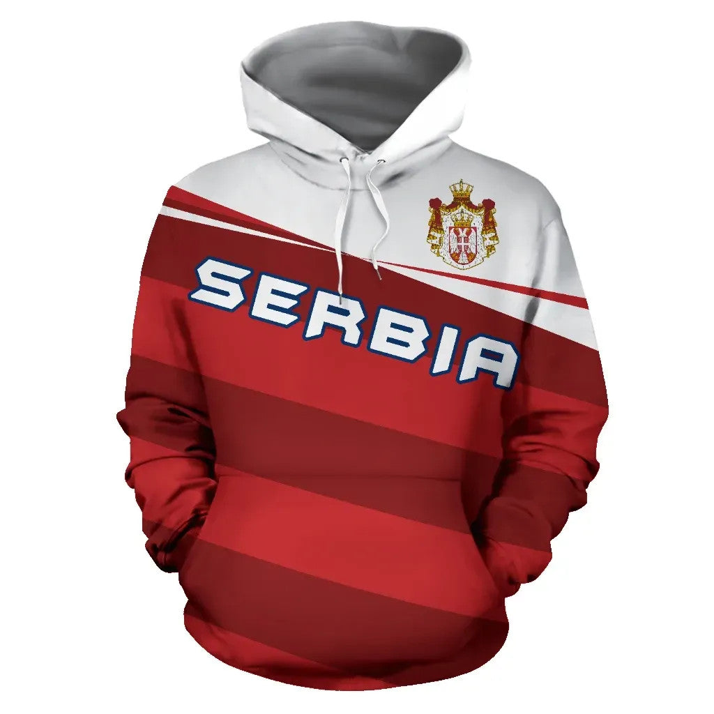 Serbia Flag Hoodie Vivian Style RLT7 - Wonder Print Shop