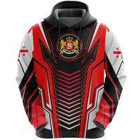 Georgia Speed pullover hoodie, black/red/white graphic front with crest badge