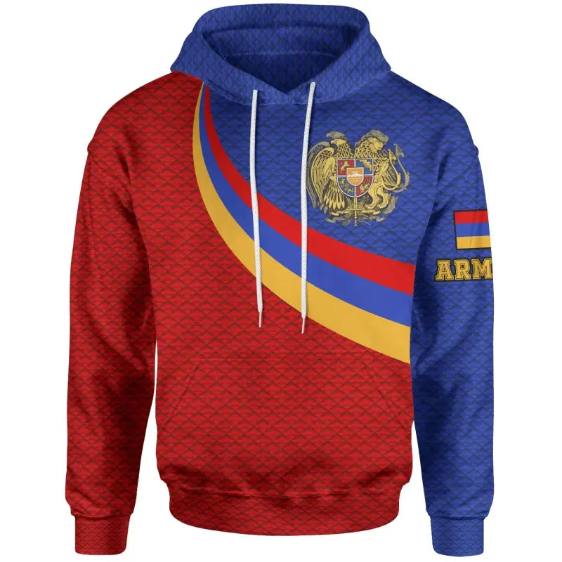 Armenia Hoodie Armenia Coat Of Arms and Flag Color RLT8 - Wonder Print Shop