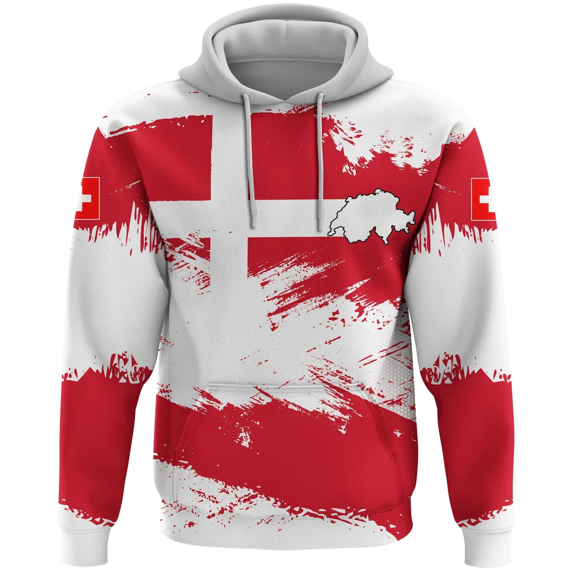 Switzerland Hoodie Switzerland Flag Brush RLT13 - Wonder Print Shop