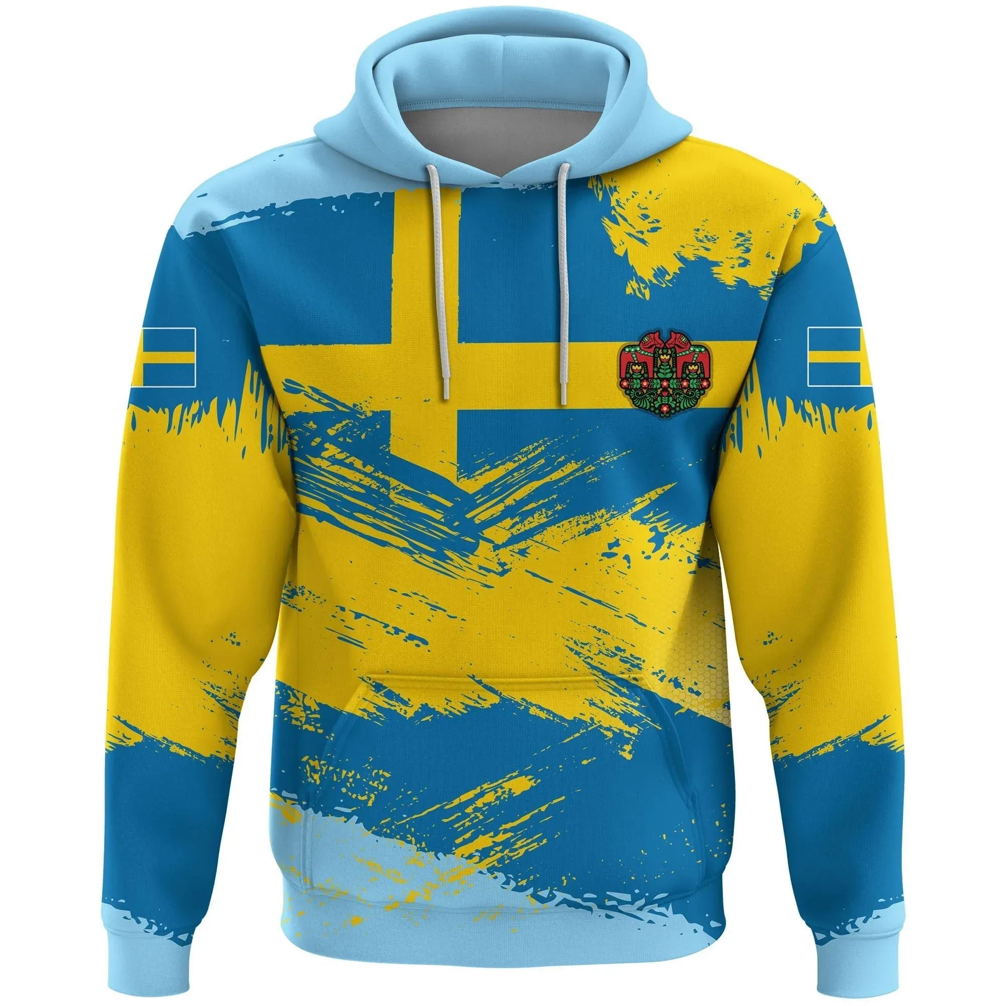 Sweden Hoodie Sweden Flag Brush RLT7 - Wonder Print Shop