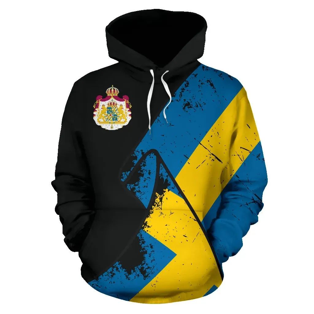 Sweden Special Grunge Flag Pullover Hoodie RLT7 - Wonder Print Shop