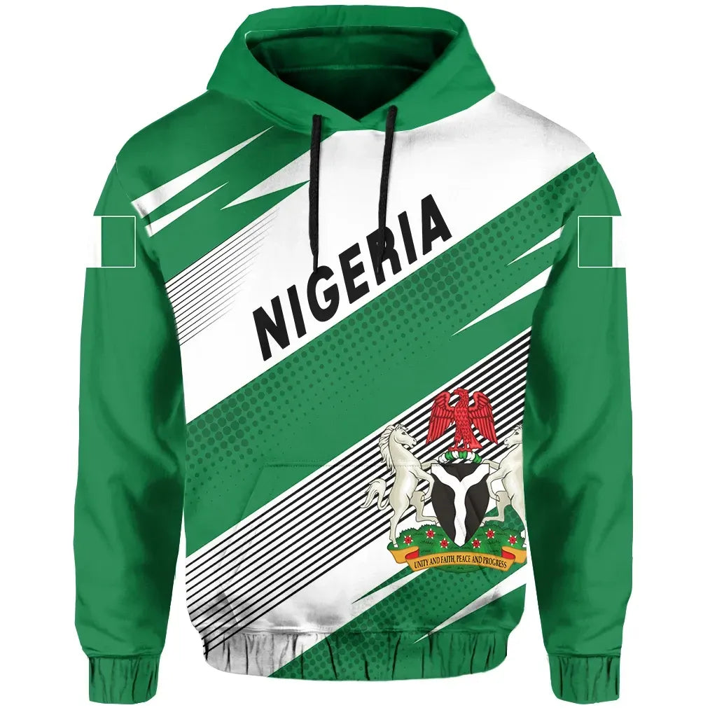 Nigeria Flag Hoodie Pride Style RLT8 - Wonder Print Shop