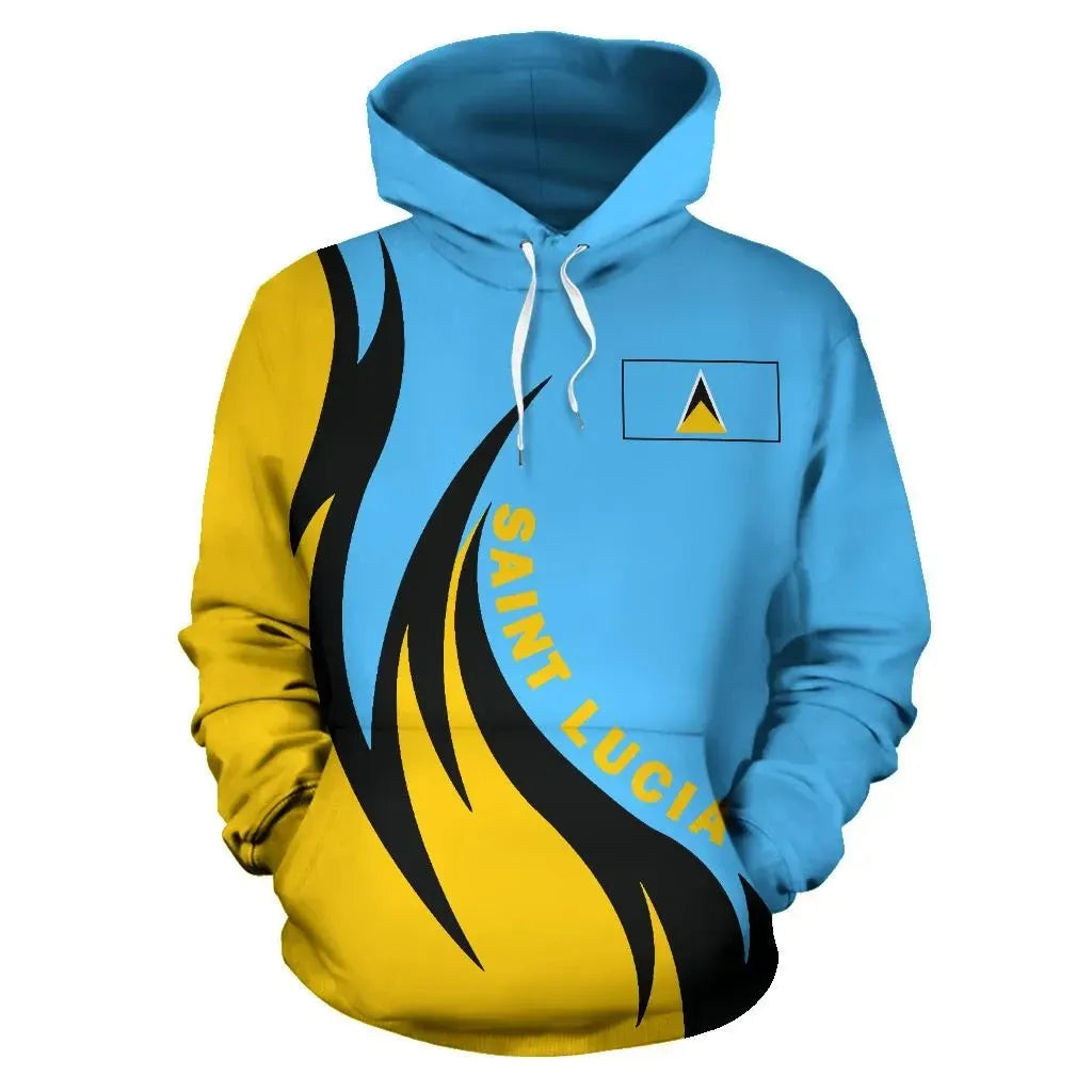 Saint Lucia Hoodie Coat Of Arms Fire Style1 RLT6 - Wonder Print Shop