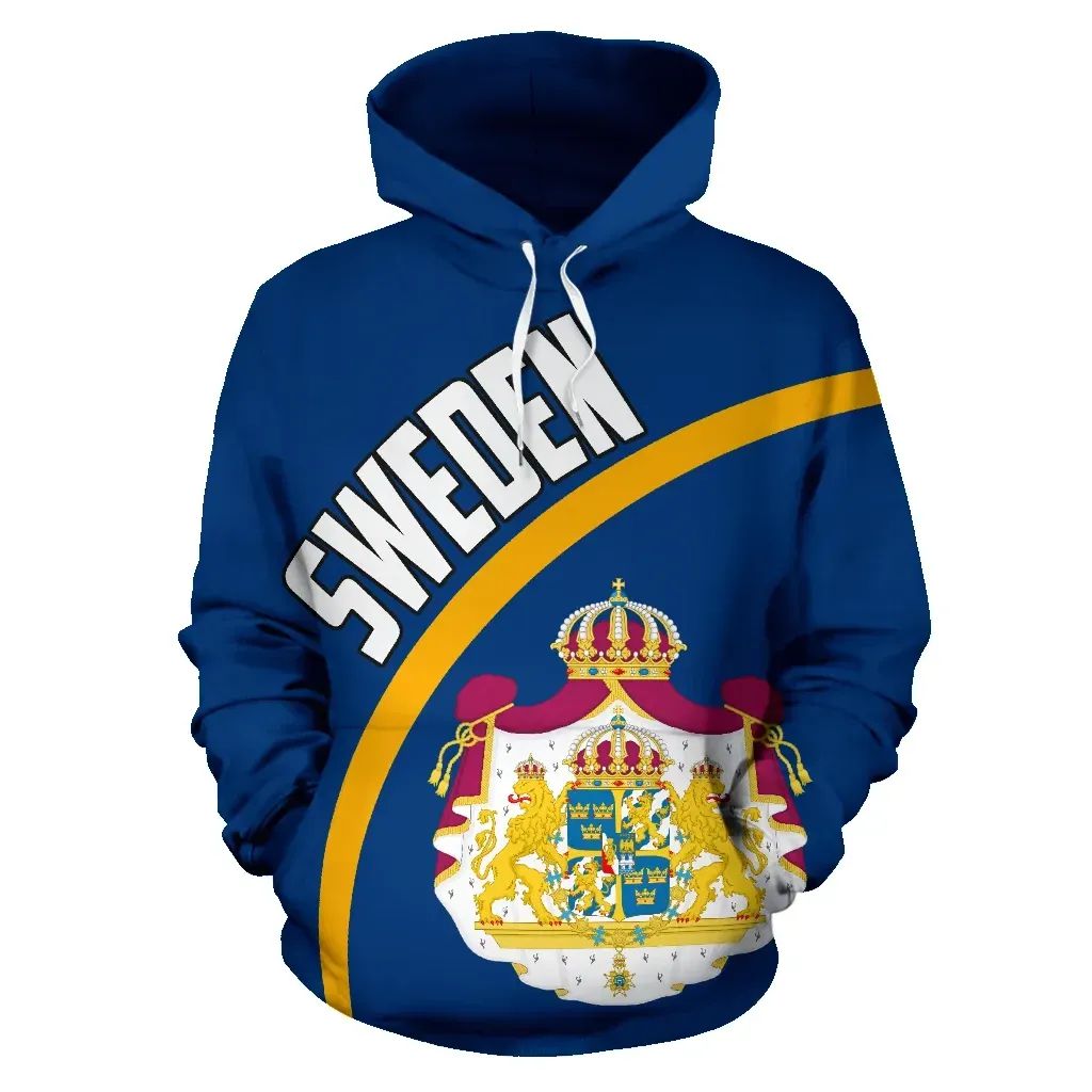 Sweden Hoodie Wave Flag Color RLT7 - Wonder Print Shop