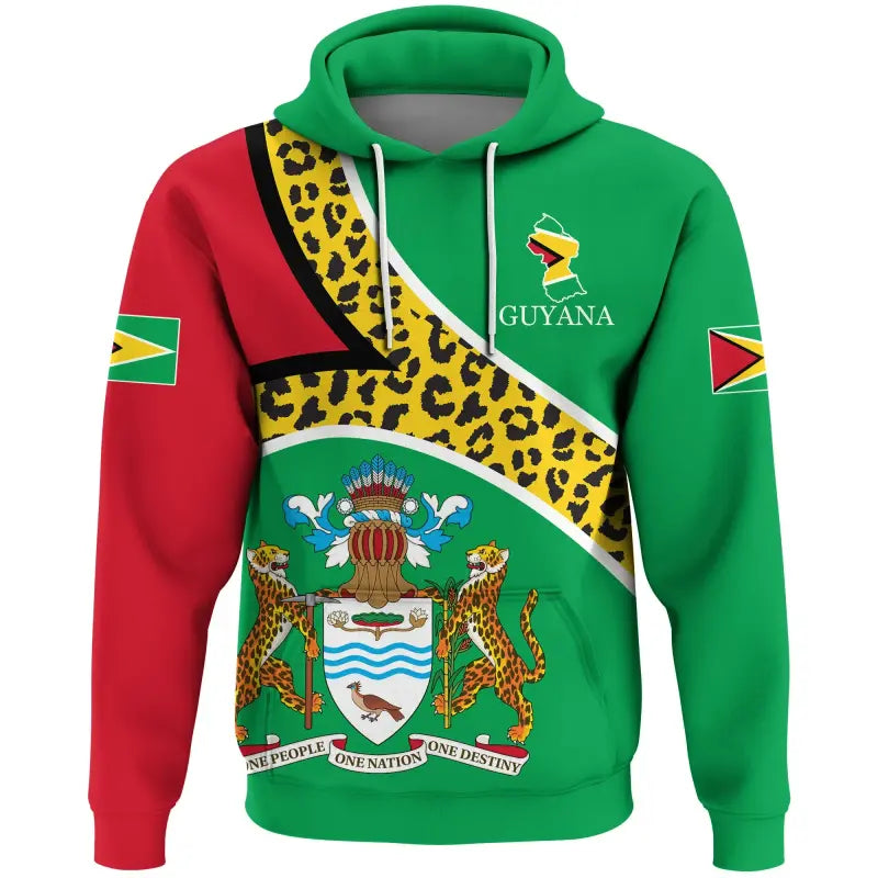 Guyana Hoodie Flag Map CoA Limited RLT8 - Wonder Print Shop