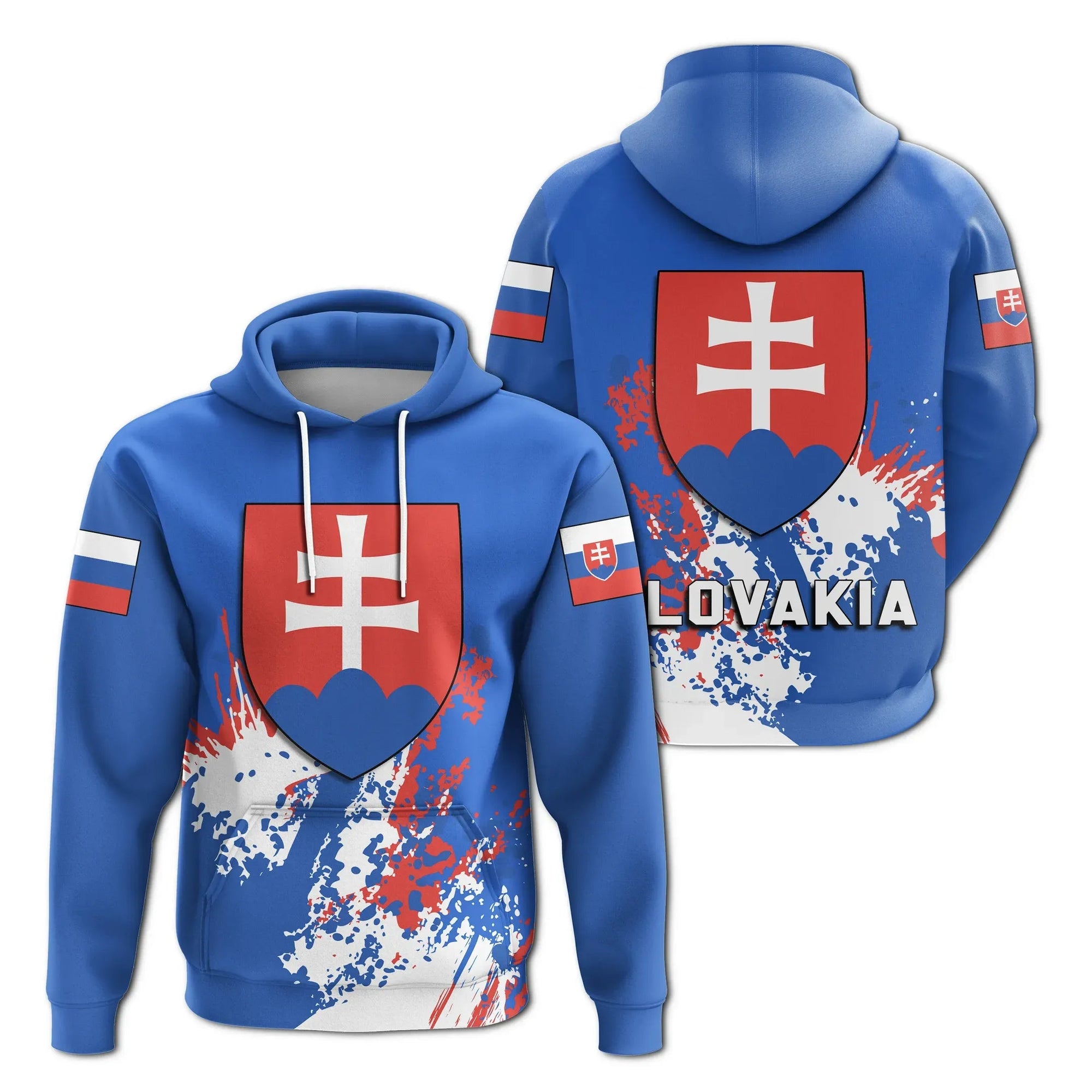 Slovakia Hoodie Coat Of Arms Spaint Style RLT13 - Wonder Print Shop