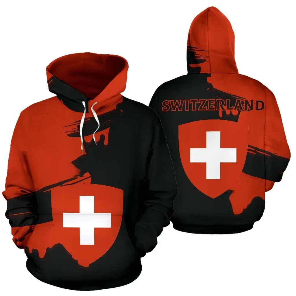 Switzerland Coat Of Arms Unique Hoodie Scratch Style V.2 RLT13 - Wonder Print Shop