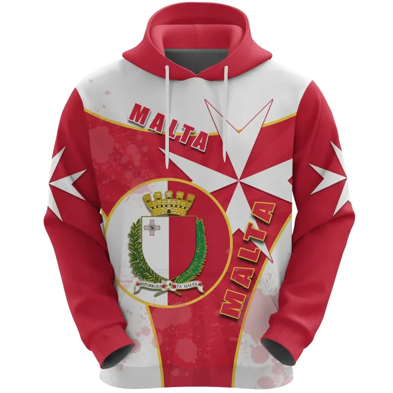 Malta Hoodie Circle Stripes Flag With Maltese Cross RLT12 - Wonder Print Shop