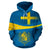 Sverige Wavy Line X Coat Of Arms Sweden Hoodie RLT7 - Wonder Print Shop