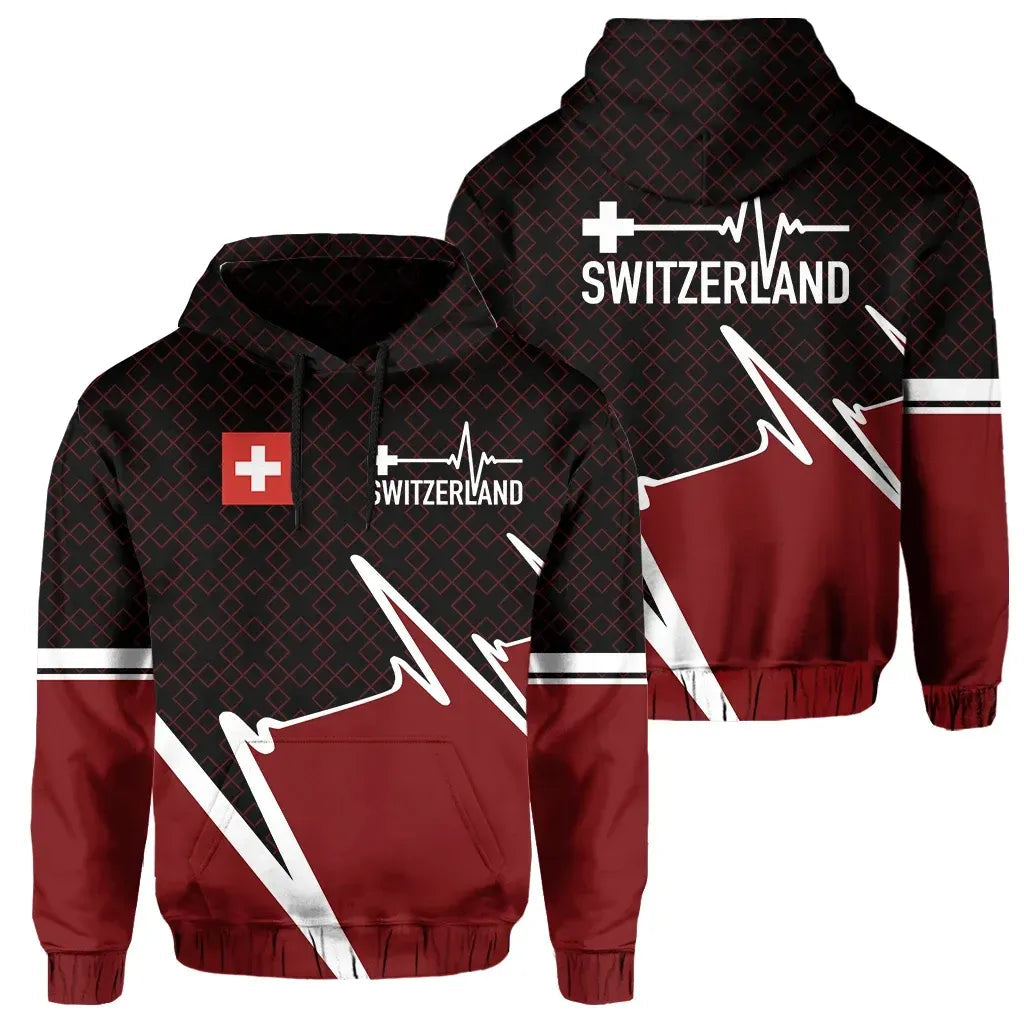 Switzerland Hoodie Switzerland In My Heartbeat RLT13 - Wonder Print Shop