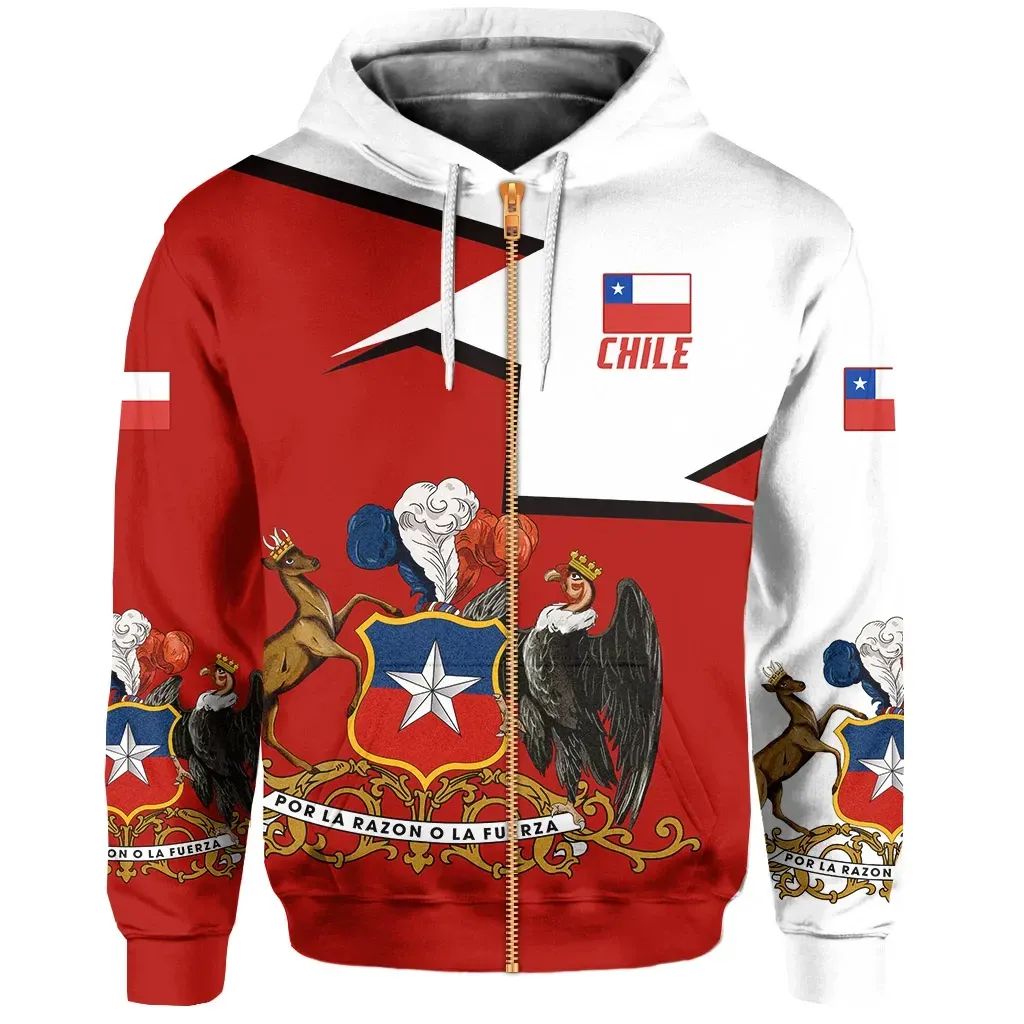 Chile Hoodie Special Coat of Arms (Zip) RLT7 - Wonder Print Shop