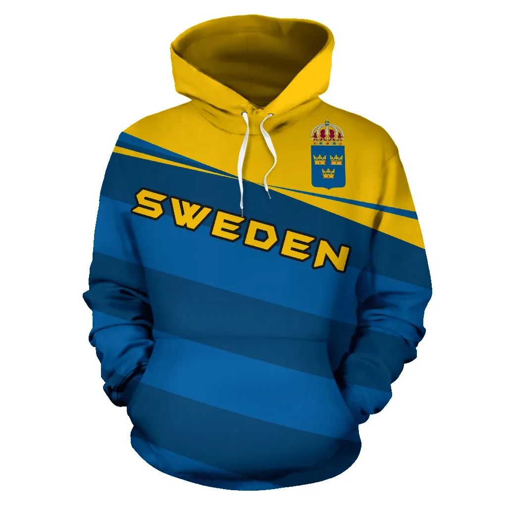 Sweden Flag Hoodie Vivian Style RLT7 - Wonder Print Shop