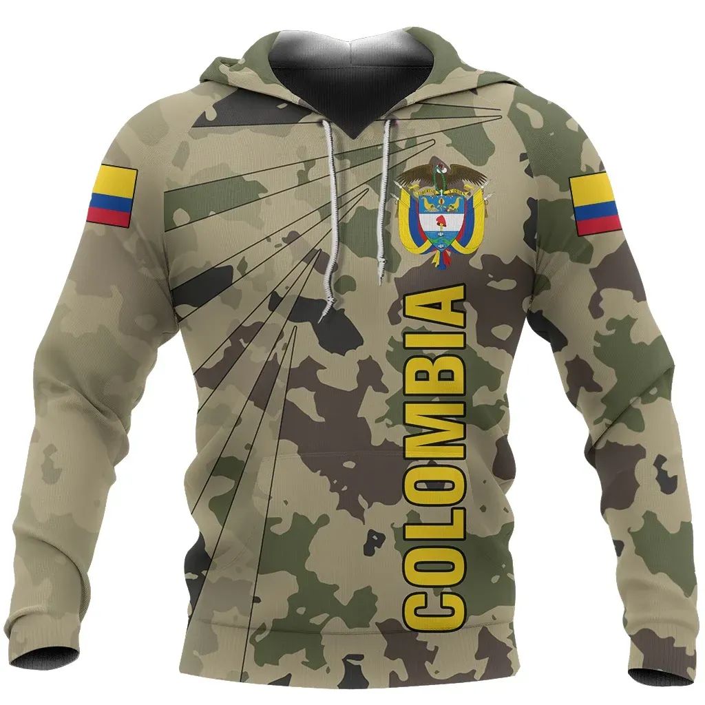 Colombia Hoodie Army Coat Of Arms Tornado Style RLT7 - Wonder Print Shop