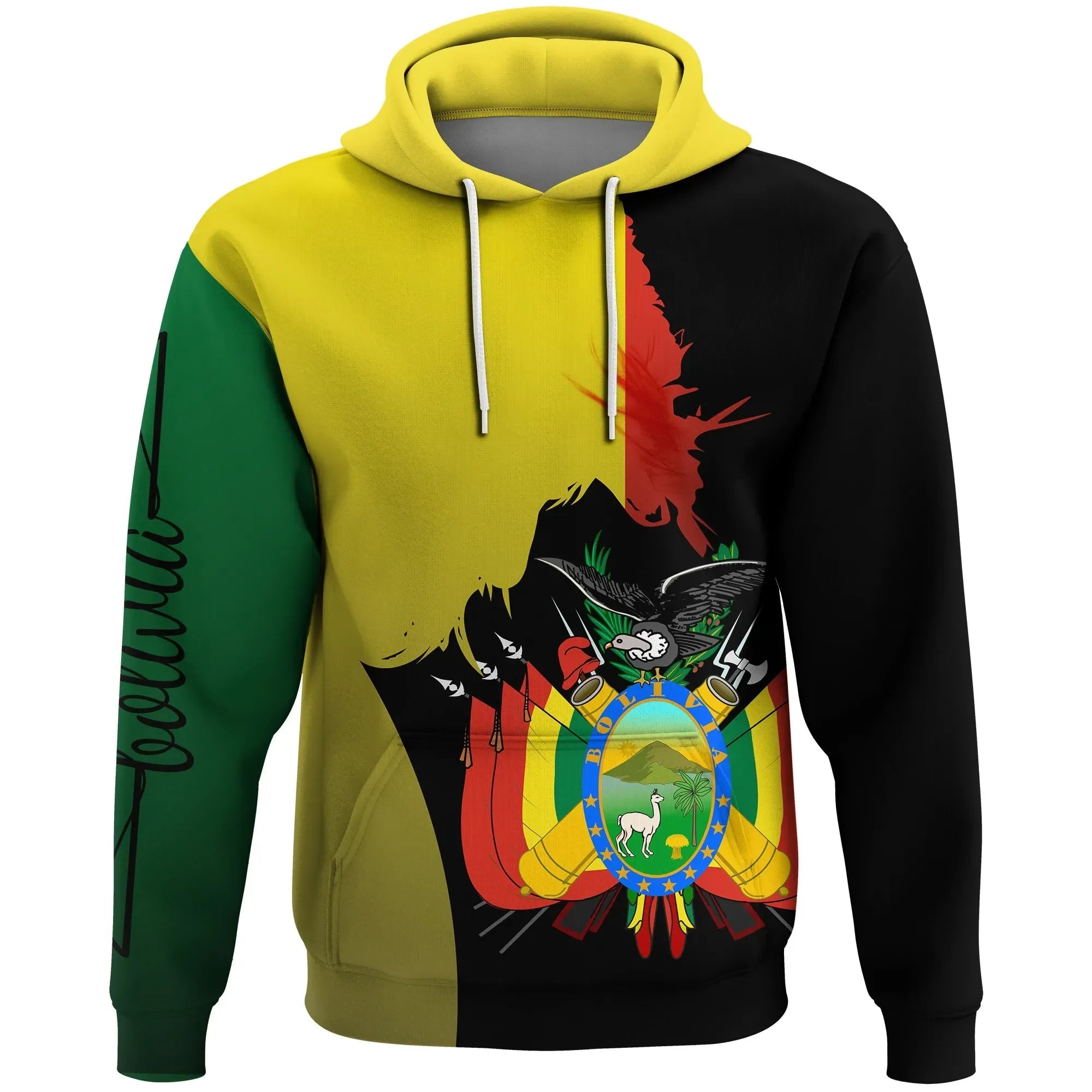 Bolivia Flag Hoodie Coat Of Arms RLT6 - Wonder Print Shop