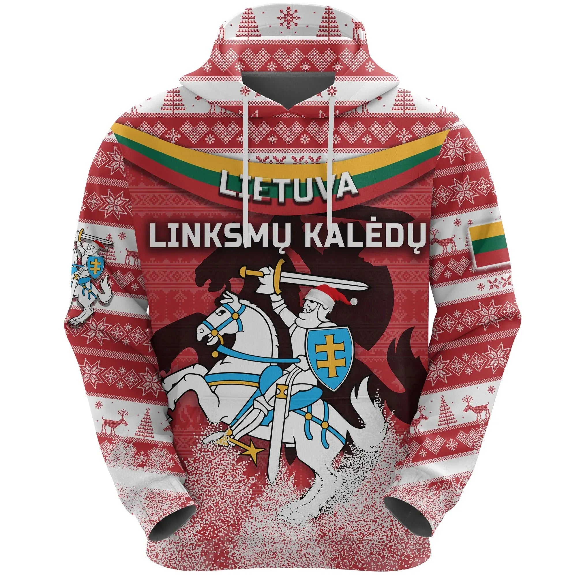 lithuania-christmas-hoodie-simple-vibes-version-red