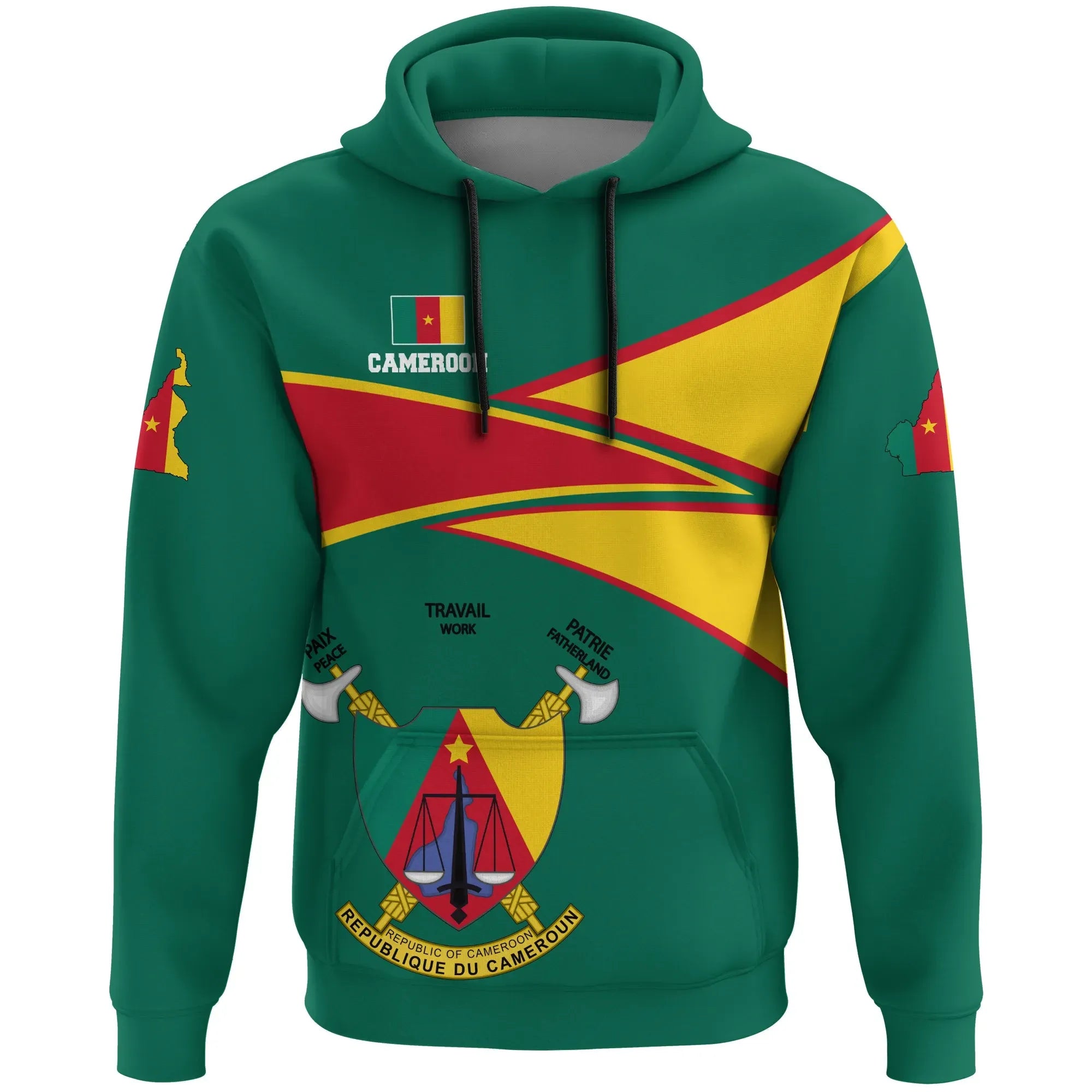 Cameroon Hoodie Cameroon Strong Flag RLT7 - Wonder Print Shop