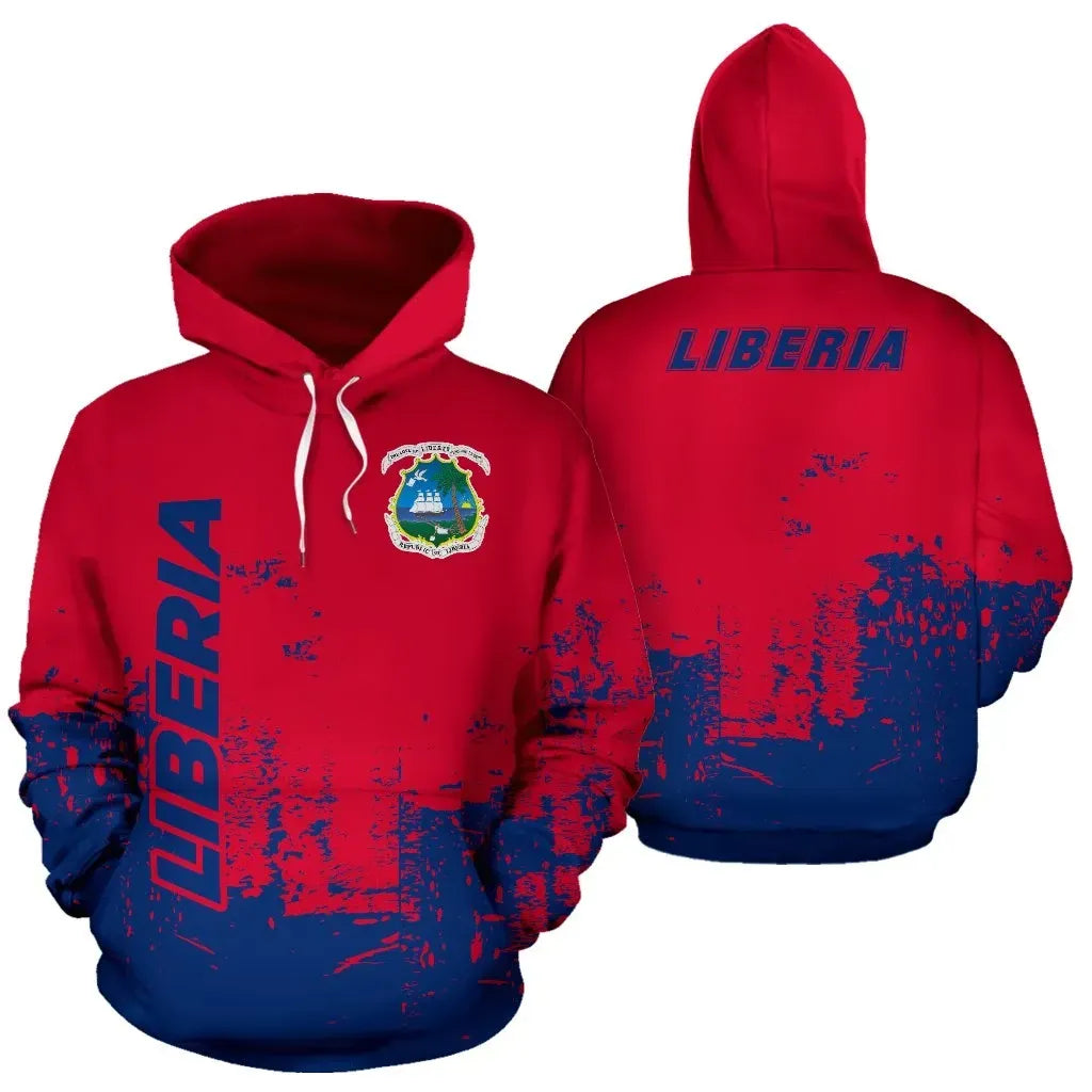 Liberia All Over Hoodie Smudge Style RLT6 - Wonder Print Shop