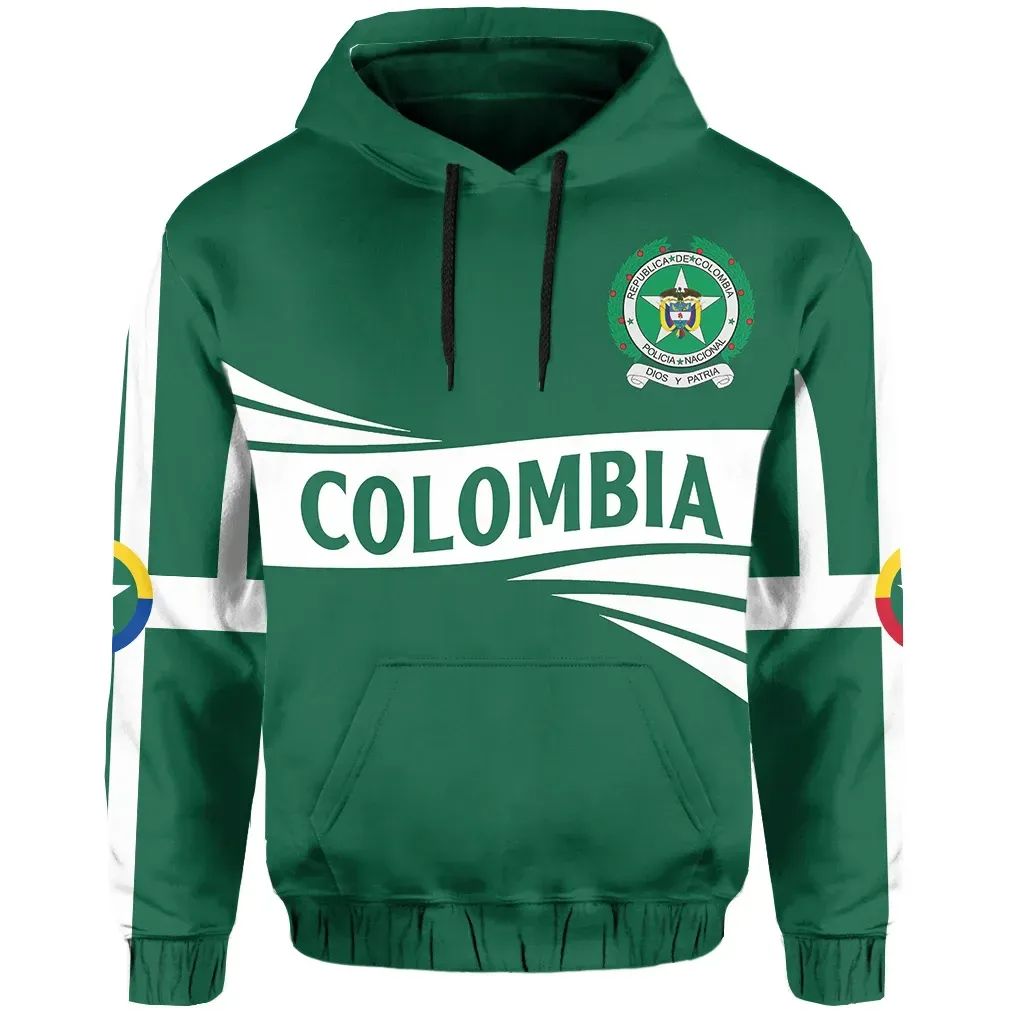 Colombia Hoodie Map Police Style RLT7 - Wonder Print Shop