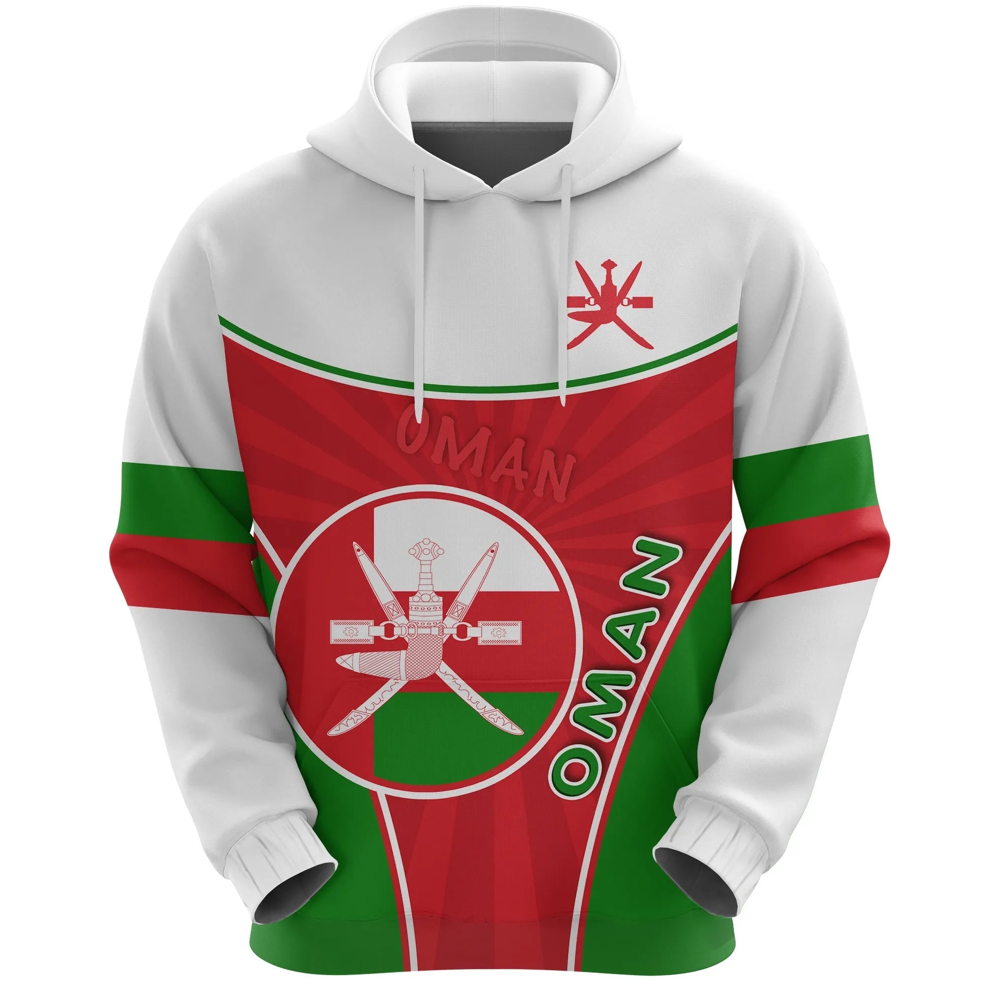 Oman Emblem Hoodie Circle Stripes Flag Version RLT13 - Wonder Print Shop