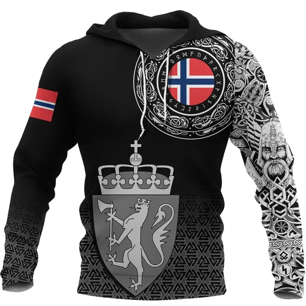 Viking Hoodie Norway Coat Of Arms RLT7 - Wonder Print Shop