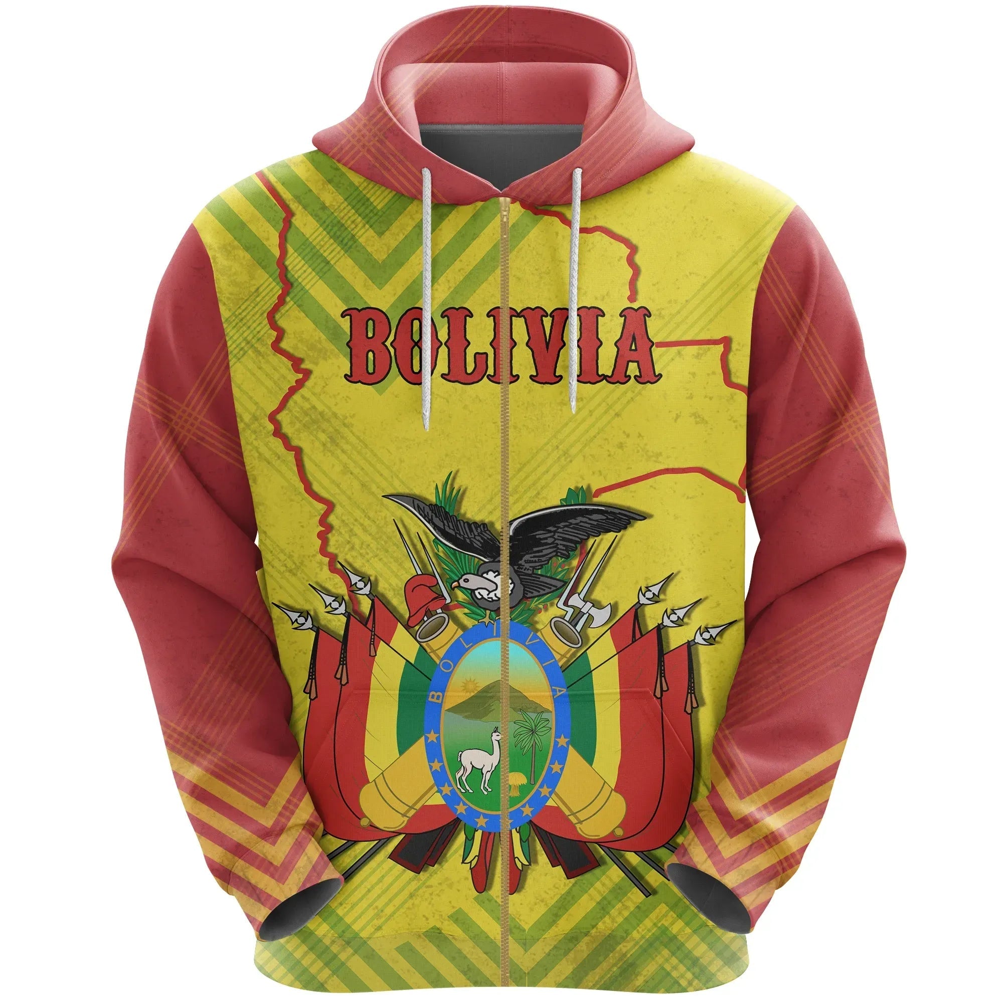 Bolivia Zip Hoodie Mix RLT6 - Wonder Print Shop