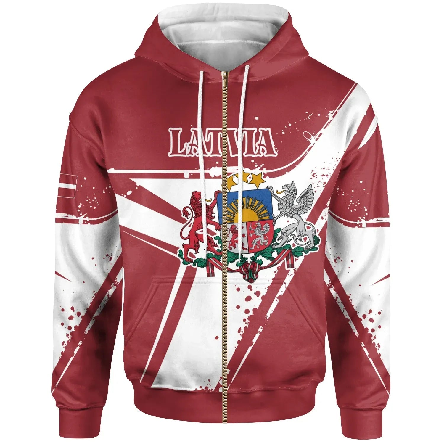 Latvia Zip Up Hoodie Latvia Pride RLT6 - Wonder Print Shop