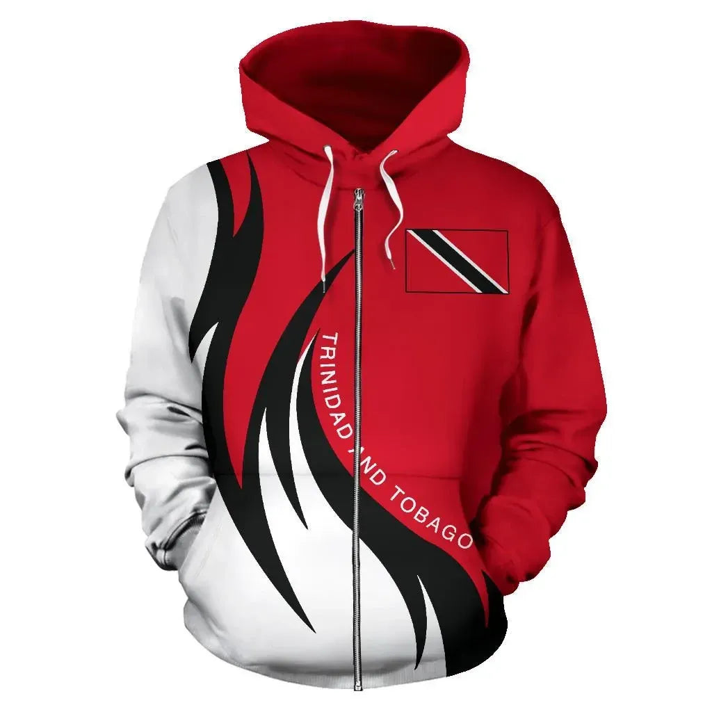 Trinidad and Tobago Hoodie (Zip) Coat Of Arms Fire Style1 RLT6 - Wonder Print Shop