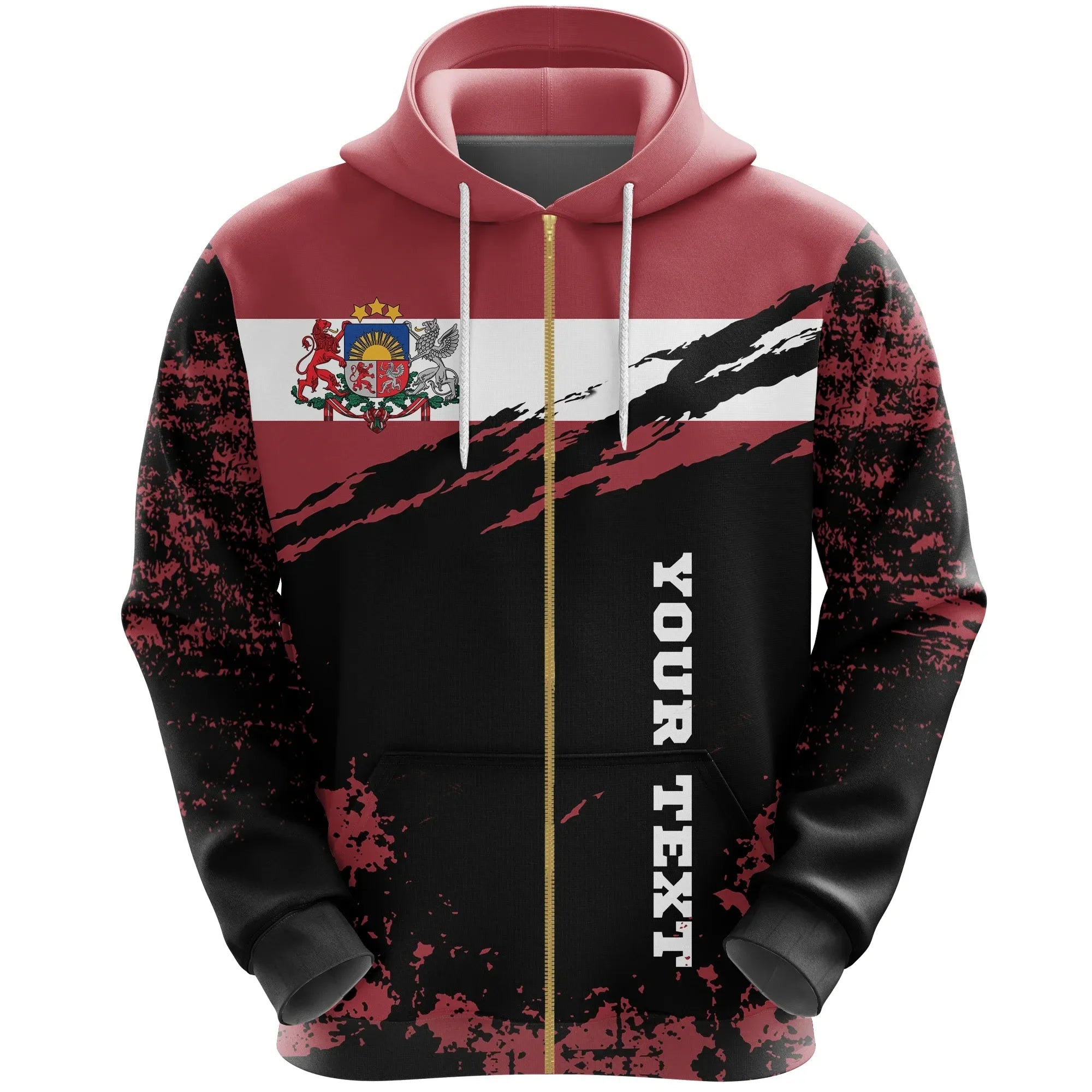 Latvia Zip Hoodie Customized RLT6 - Wonder Print Shop