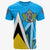 Saint Lucia T shirt Flag With Coat Of Arms RLT6 - Wonder Print Shop