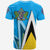 Saint Lucia T shirt Flag With Coat Of Arms RLT6 - Wonder Print Shop