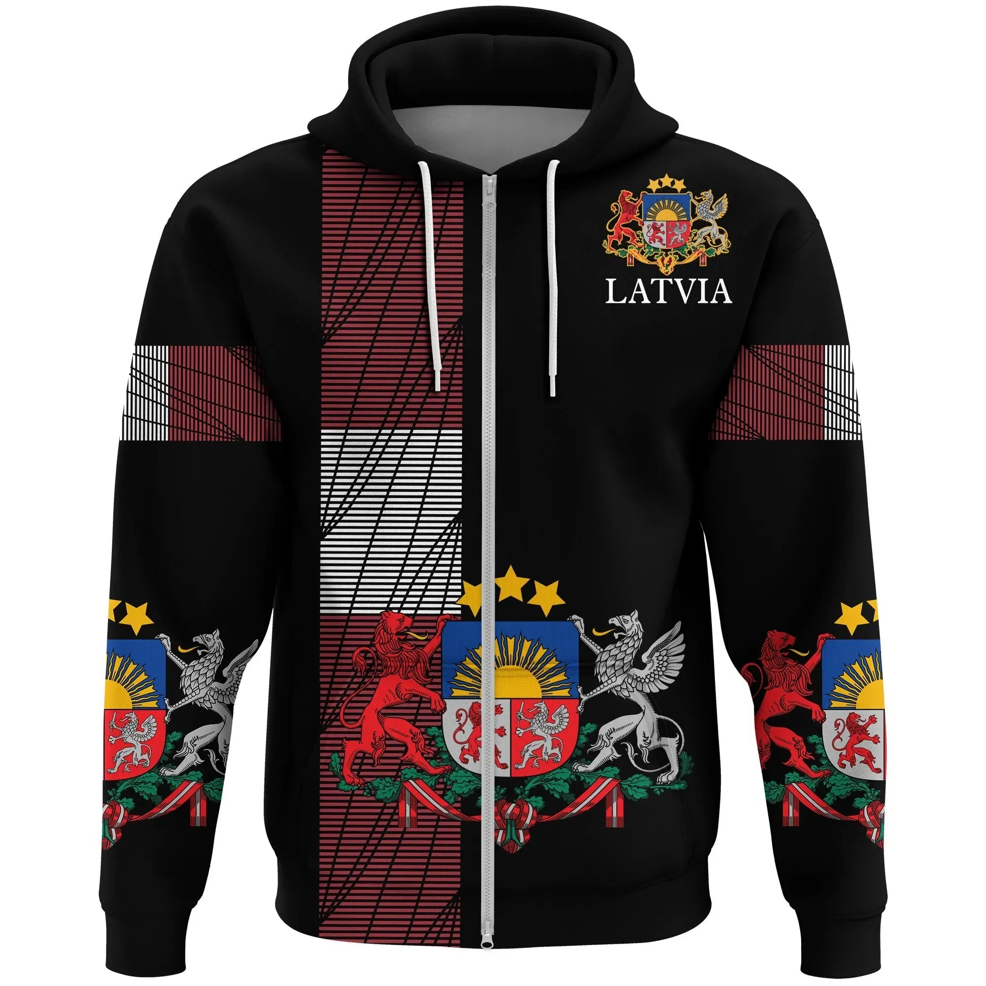 Latvia United Zip Hoodie RLT6 - Wonder Print Shop