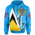 Saint Lucia Hoodie Flag With Coat Of Arms RLT6 - Wonder Print Shop