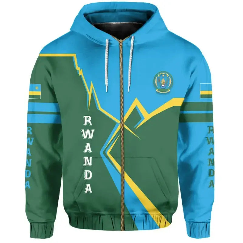 Rwanda Zip Hoodie Lightning RLT12 - Wonder Print Shop