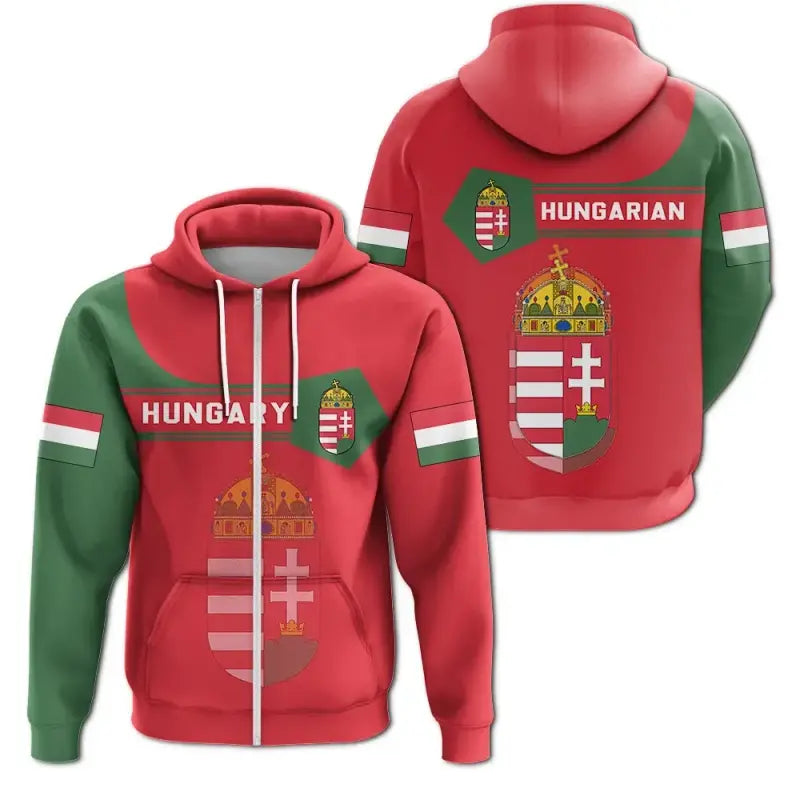 Hungary Coat Of Arms Zip Up Hoodie Simple Style RLT8 - Wonder Print Shop