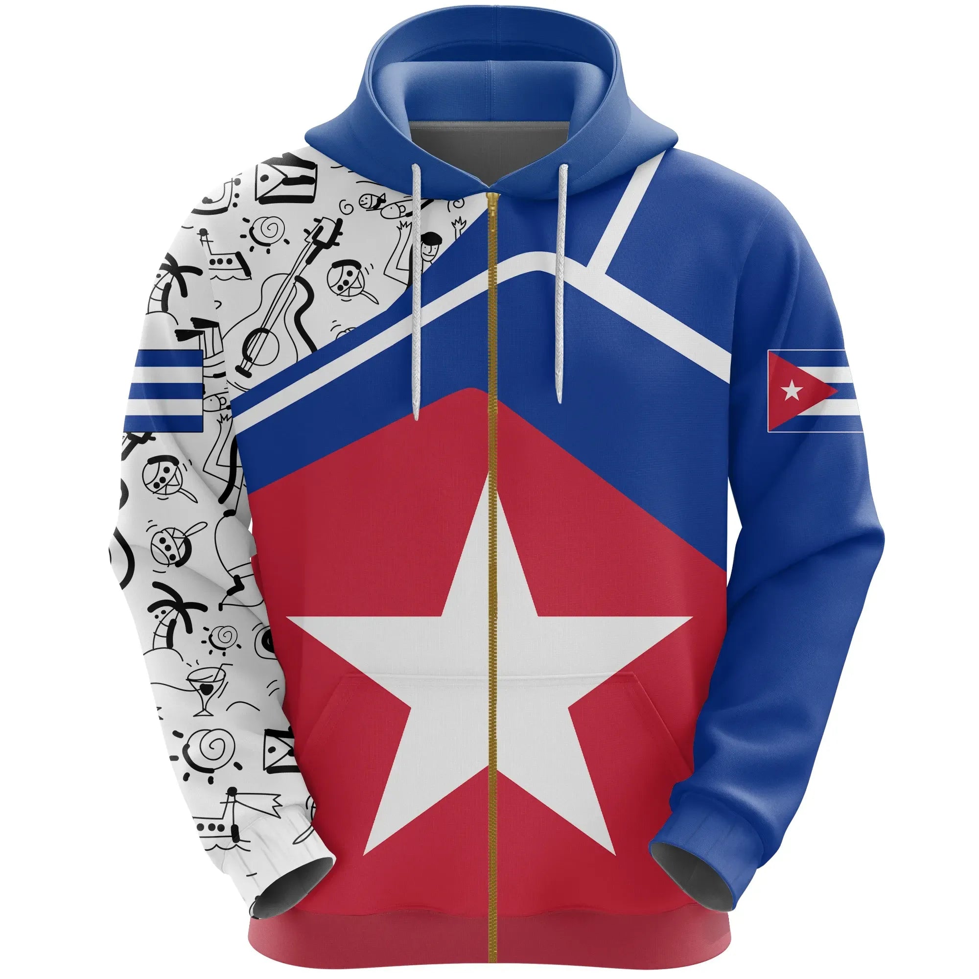 Cuba Zip Hoodie Havana RLT13 - Wonder Print Shop