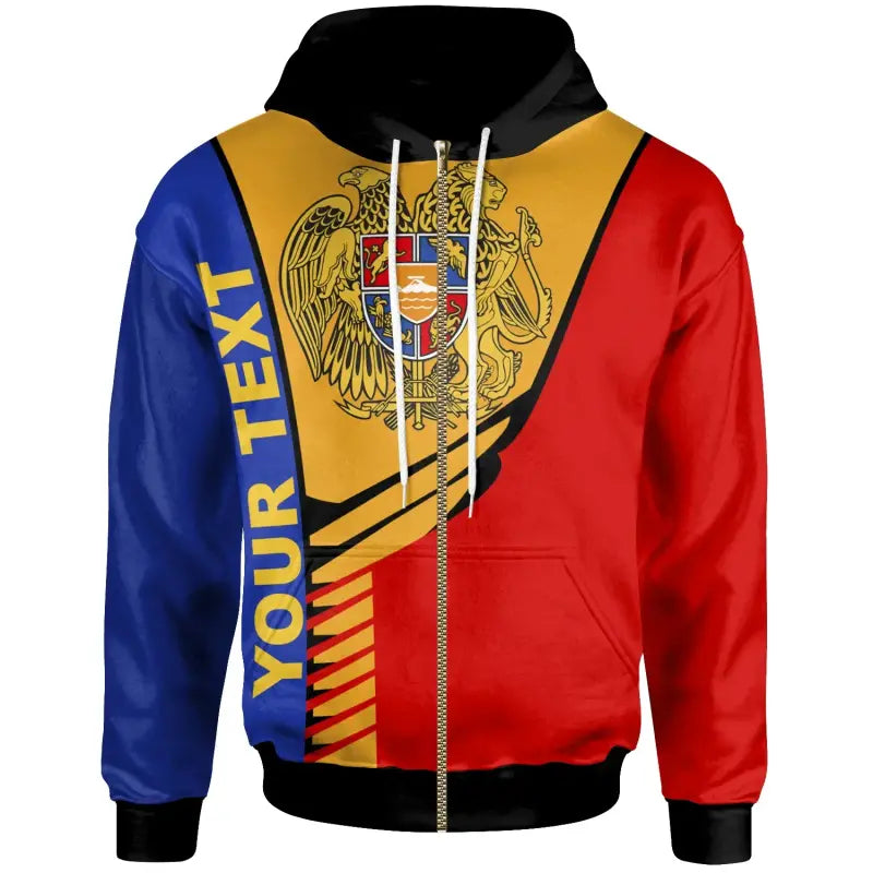 Custom Personalised Armenia Zip Up Hoodie Modern Style RLT8 - Wonder Print Shop