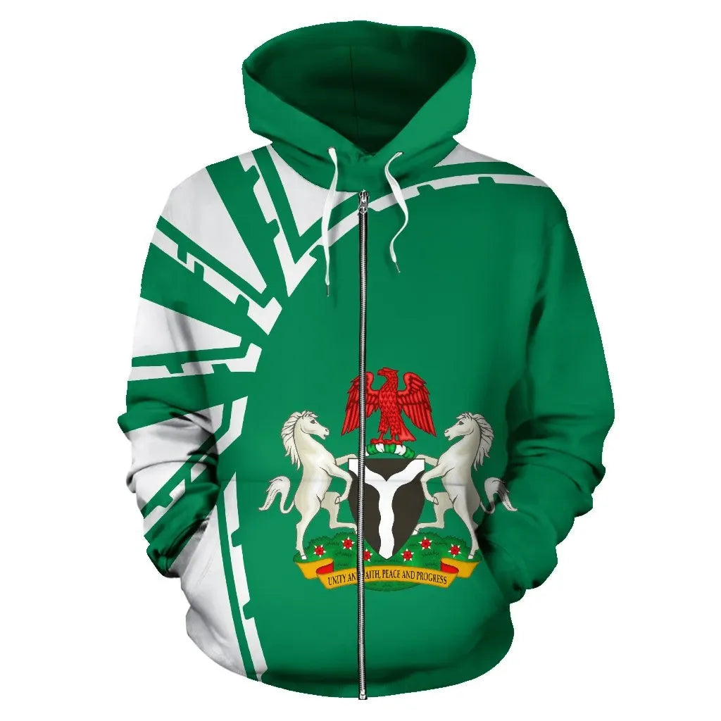 Nigeria Zip Hoodie Premium Style RLT8 - Wonder Print Shop