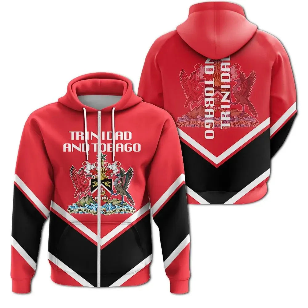 Trinidad and Tobago Zip Hoodie Coat Of Arms Lucian Style RLT6 - Wonder Print Shop