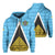 Saint Lucia Flag Zip Up Hoodie Triangle Cerulean Blue RLT6 - Wonder Print Shop