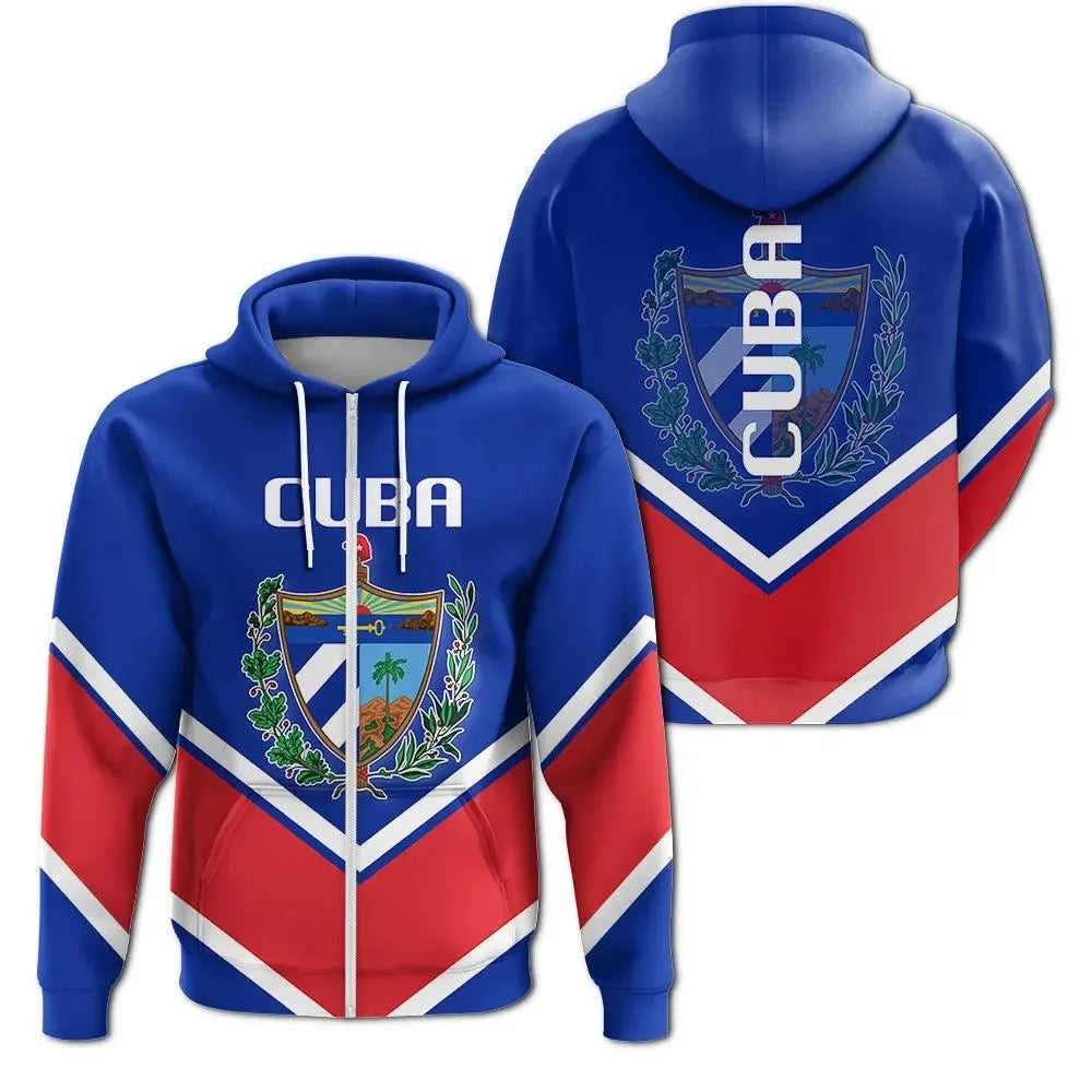 Cuba Coat Of Arms Zip Hoodie Lucian Style RLT13 - Wonder Print Shop