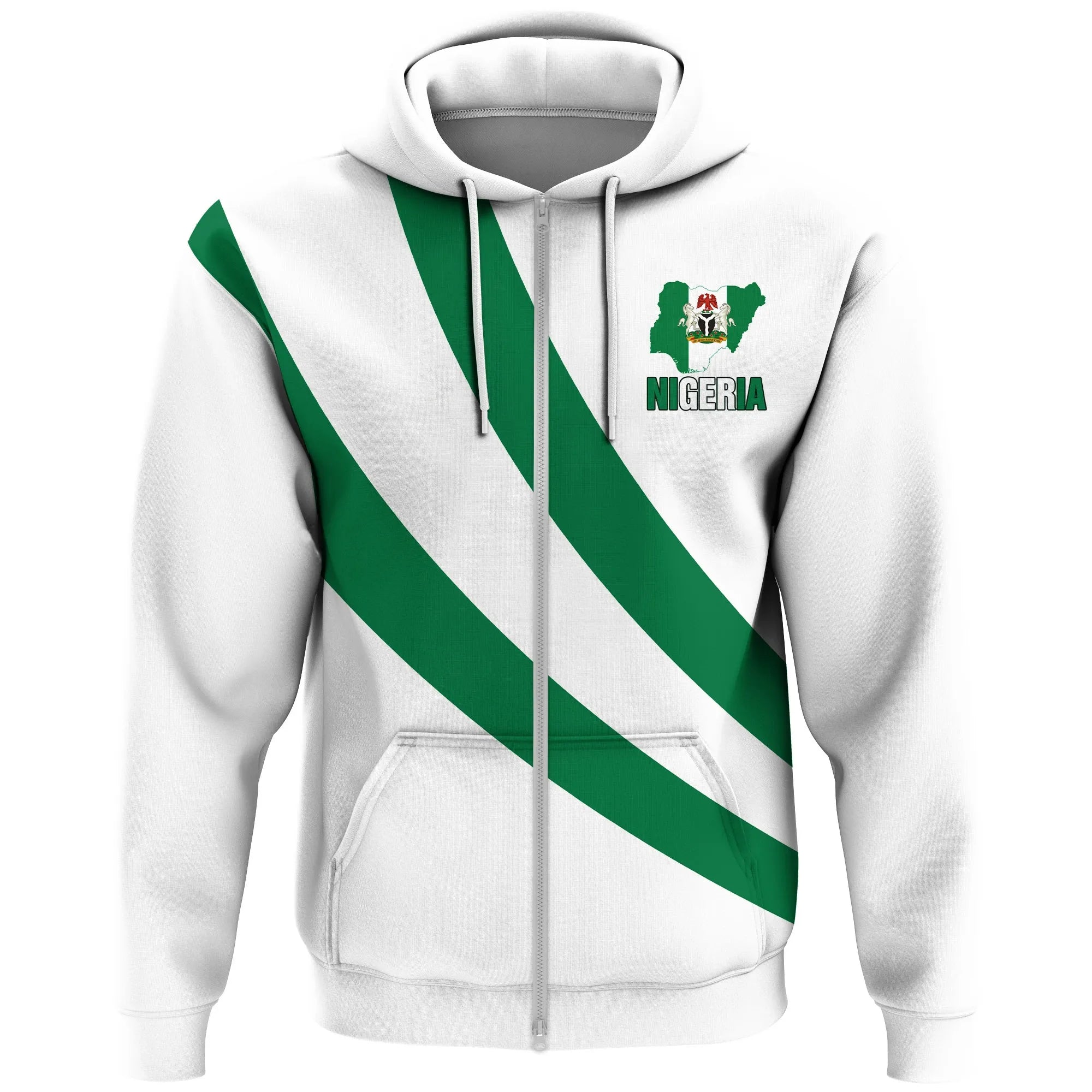 Nigeria Special Flag Zip Hoodie RLT8 - Wonder Print Shop