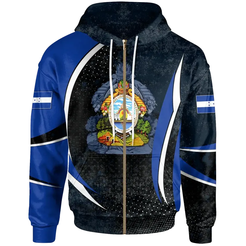 Honduras Zip Up Hoodie Honduras Spirits RLT8 - Wonder Print Shop